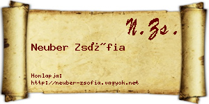 Neuber Zsófia névjegykártya